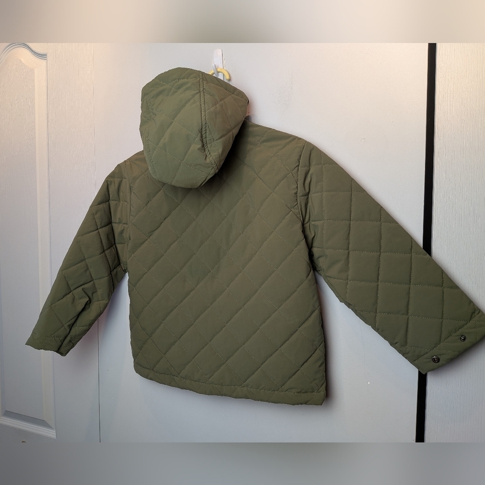 ZARA Kaki Green Girl Kid Mid Season Coat Size 8-9 3 Pockets Fall Or Spring - Picture 6 of 9